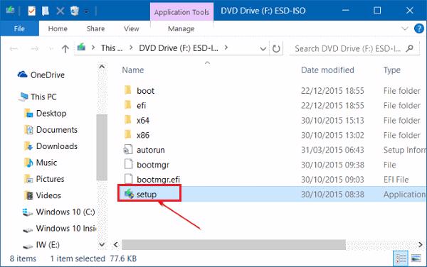 Nhấn đúp vào tệp Setup.exe