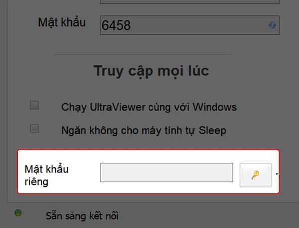 Click vào biểu tượng chìa khóa ở ngay phần Mật khẩu riêng