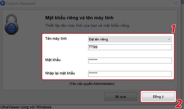 Chọn vào Đặt tên riêng ở phần Tên máy tính