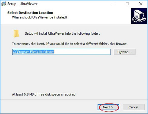 Chọn vào Next để quá trình cài Ultraviewer trên máy tính được bắt đầu