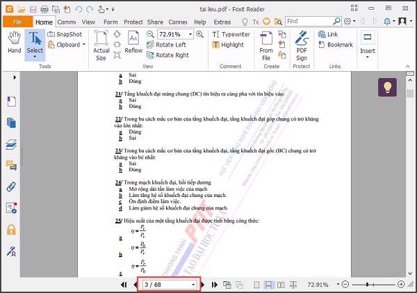 Mở file PDF mà mình cần cắt bằng phần mềm Foxit Reader