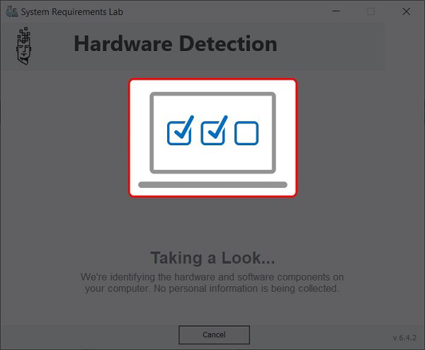 Khi màn hình phần mềm hiển thị đủ 3 dấu check V