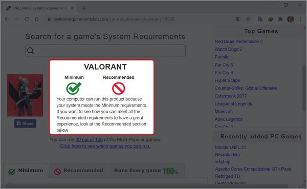 Máy tính laptop của mình đã đáp ứng đủ Minimum