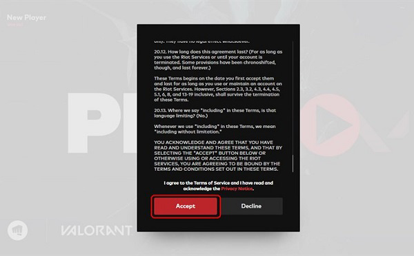 Xác nhận đồng ý các điều khoản của nhà phát hành