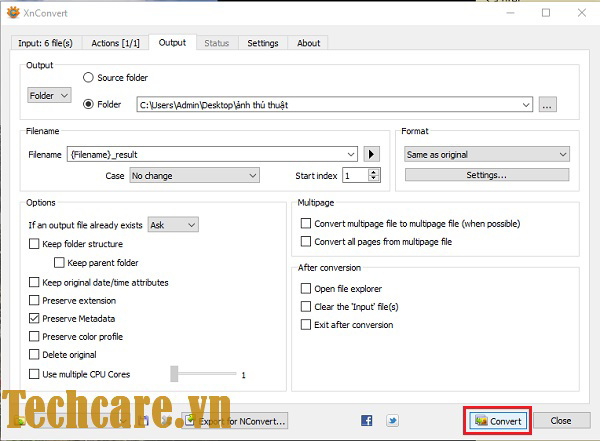 Chọn vào Convert để chương trình bắt đầu thực hiện chèn logo vào ảnh hàng loạt