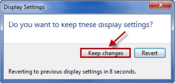 Chọn vào Keep Changes để tiếp tục thay đổi