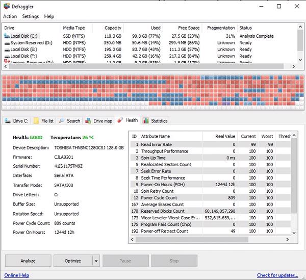 Cách chống phân mảnh ổ cứng sử dụng phần mềm Defraggler