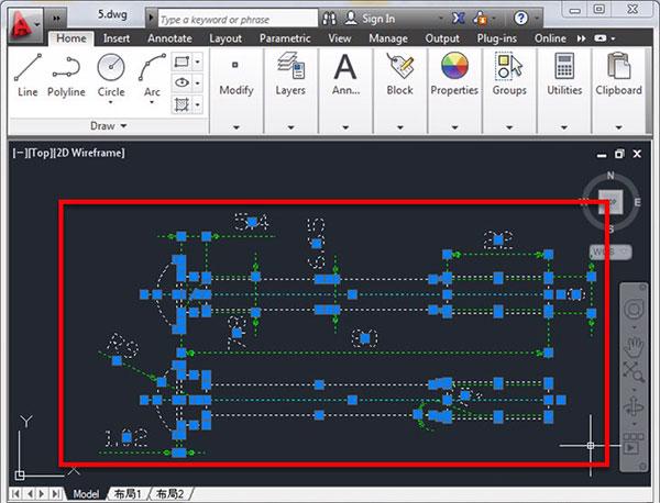 Mở file CAD, quét chuột lựa chọn vào đối tượng mà mình cần chuyển