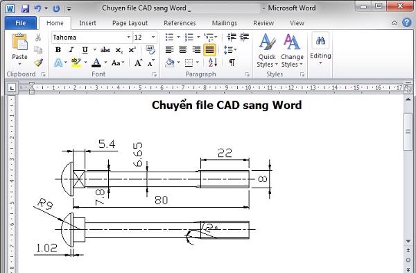 Mở file Word, nhấn tổ hợp phím Ctrl+V để dán những đối tượng