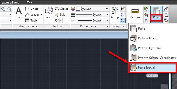 Chọn vào biểu tượng icon tam giác dưới chữ Paste trong mục Clipboard -> nhấn tiếp Paste special