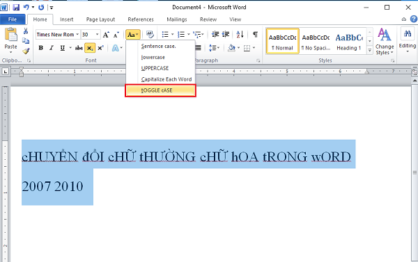 Đoạn văn bản đã được định dạng Capitalize Each Word - viết hoa chữ cái đầu tiên của mỗi từ trong Word