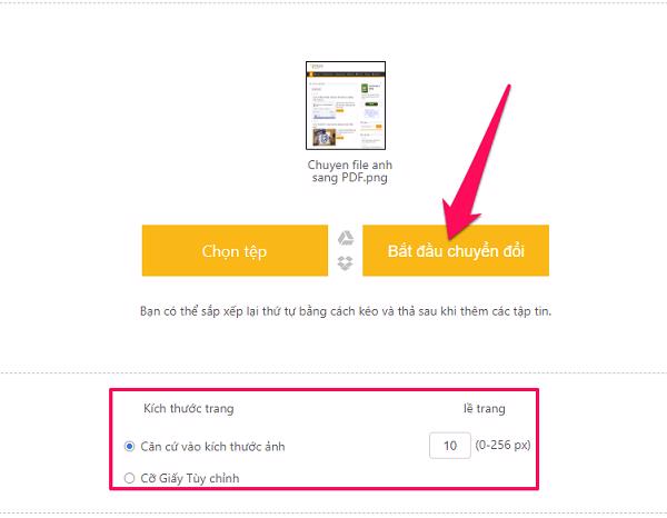 Nhấn vào nút Bắt đầu chuyển đổi