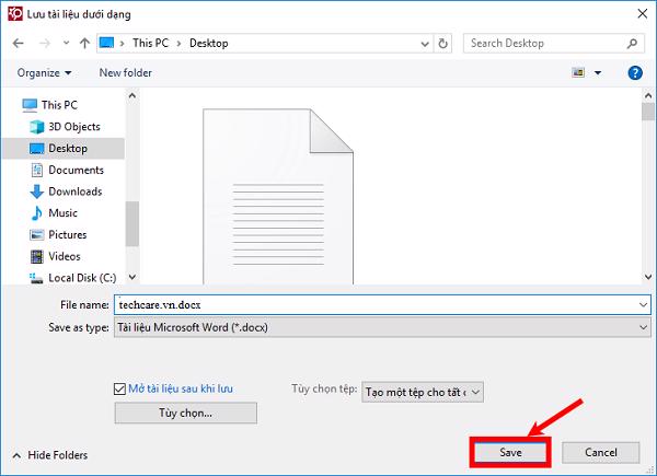 Chọn vào vị trí mà mình cần lưu và tiến hành đặt tên cho thư mục, chọn tiếp Save