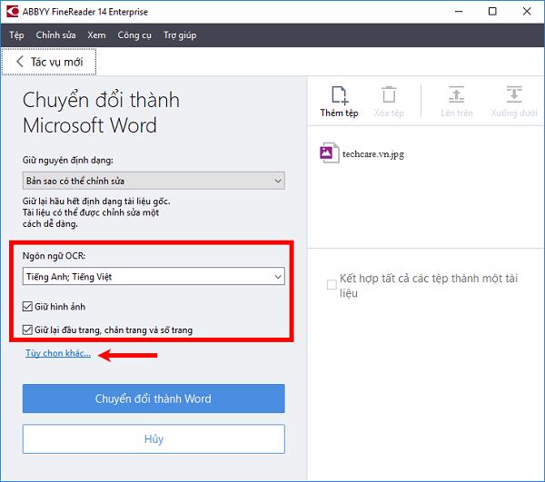 Các bạn có thể thiết lập một vài chỉnh sửa