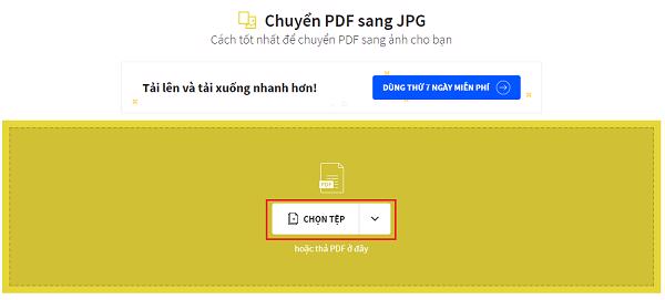 Nhấn vào nút Chọn Tệp và thực hiện chọn tập tin PDF