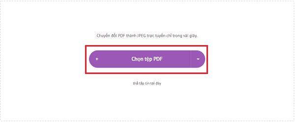 Nhấn vào nút Chọn tệp PDF
