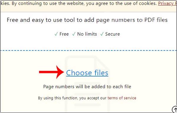 Nhấn vào mục Choose files để tải tập tin PDF