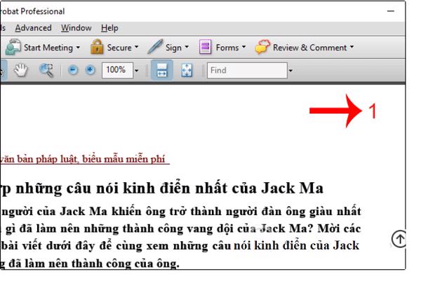 Kết quả các bạn đánh số trang pdf hoàn tất