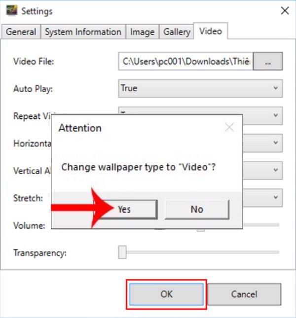 Công cụ cũng sẽ hỏi các bạn có muốn đổi video làm nền cho màn hình