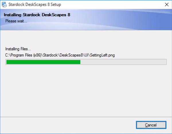 Chờ quá trình cài đặt công cụ DeskScapes 8