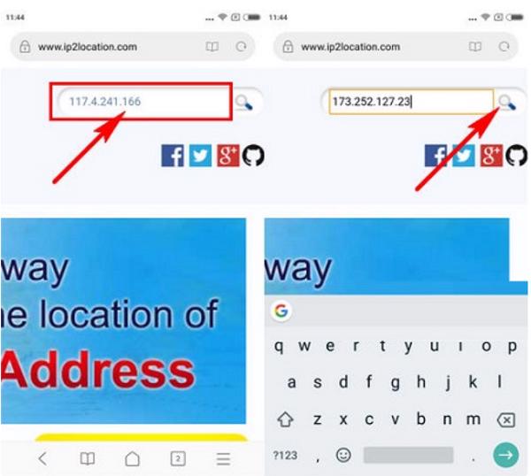 Đăng nhập vào địa chỉ truy tìm vị trí qua IP www.ip2location.com