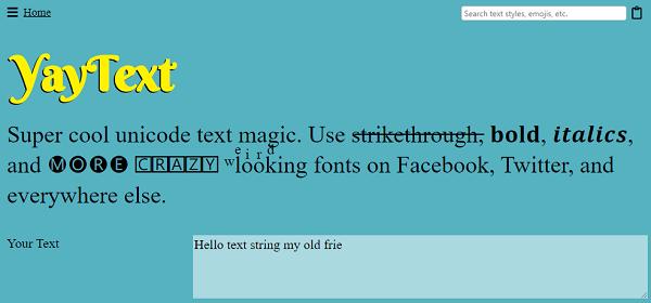 Truy cập vào trang web YayText thông qua đường dẫn