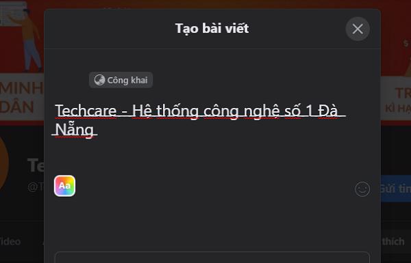 Dán nội dung mình vừa sao chép được vào bất cứ vị trí nào mình muốn trên facebook