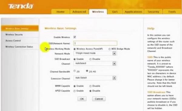 Nhập tên modem ở mục SSID (Network Name)