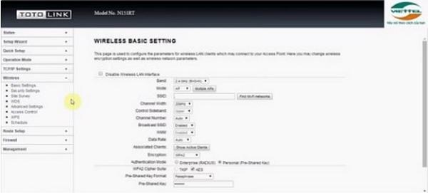Tiến hành đổi tên wifi modem ở mục SSID