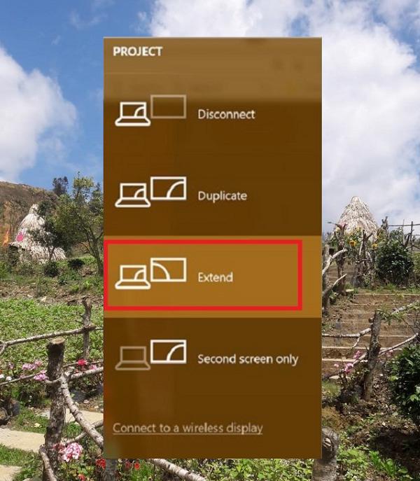 Nhấn vào tổ hợp phím Windows + P