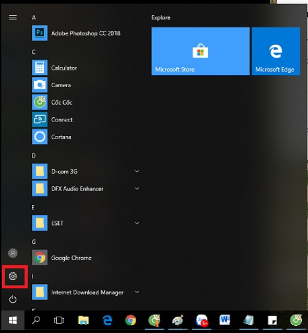 Truy cập Settings để mở cửa sổ System