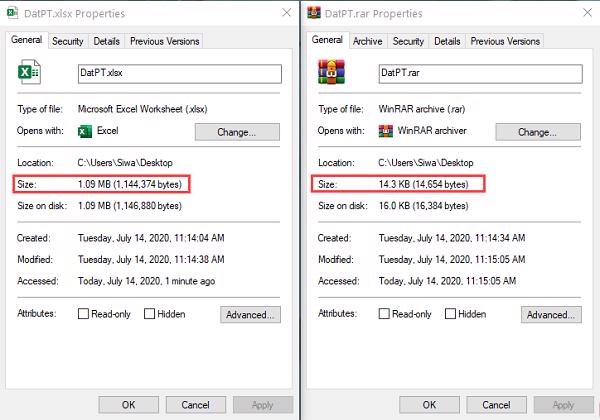 Nén thành file Zip