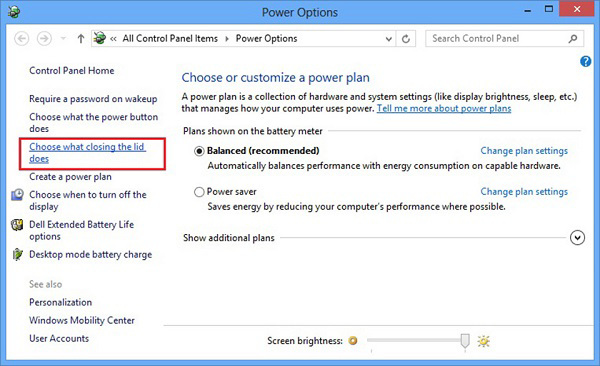 Nhấn chọn vào Choose what closing the lid does