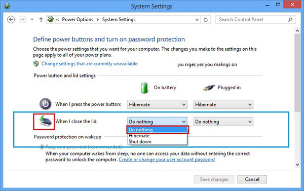Chọn vào Do nothing