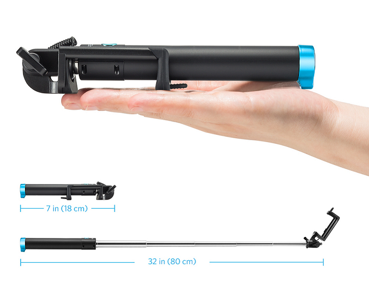 Gậy Chụp Ảnh Selfie Anker, có dây – A7160