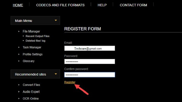 Cần điền ba thông tin vào phần đăng ký là Email, Password và Xác nhận Password là được