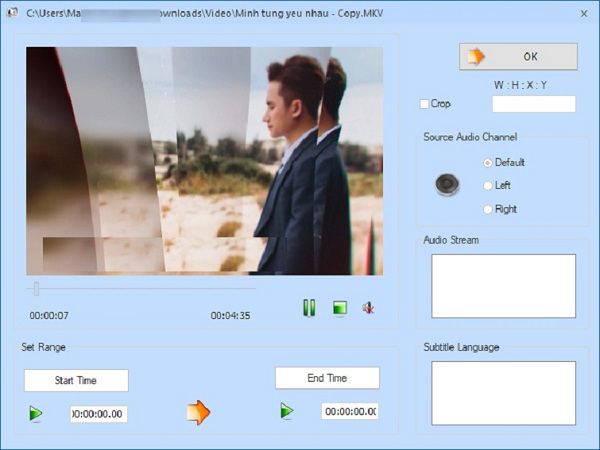 Nhấn vào mục Option để chỉnh thời gian bắt đầu và kết thúc của video. Tiếp nữa, các bạn nhấn vào OK.