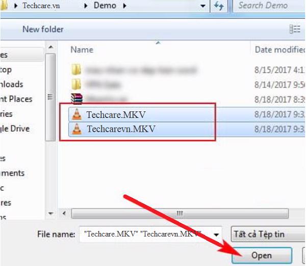 Chọn đến video mình muốn ghép