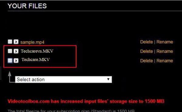 Sau khi tải lên các bạn sẽ thấy trong phần Your Files