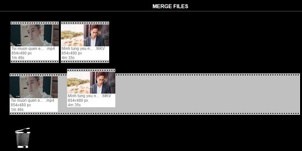 Kéo những file đã chọn ở phía trên xuống khung phía dưới