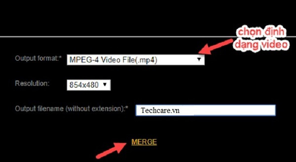 Sau khi đã thiết lập xong thì các bạn nhấn vào MERGE