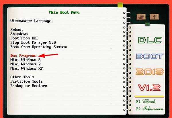 chọn Dos Program