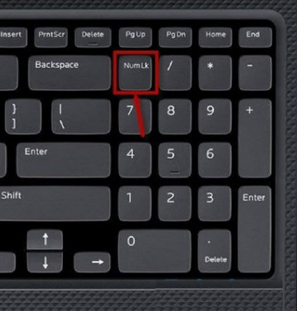 Nhấn nút NumLock/ NumLK trên bàn phím để mở khóa