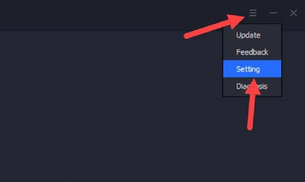 Nhấn vào phần cài đặt ở ngay góc phải -> lựa chọn settings