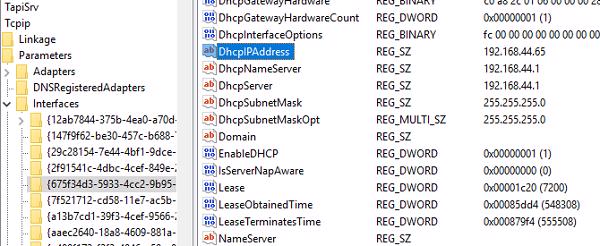 Khớp địa chỉ IP của các bạn với DhcpIPAddress