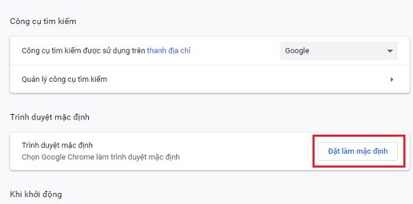 Nhấn chọn vào Đặt làm mặc định