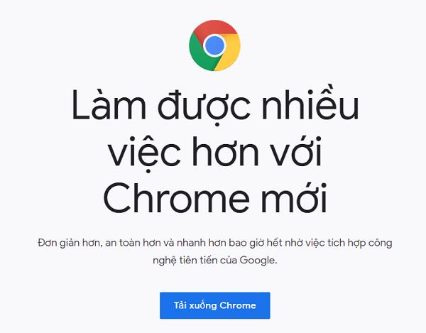 Nhấn vào nút DOWNLOAD CHROME