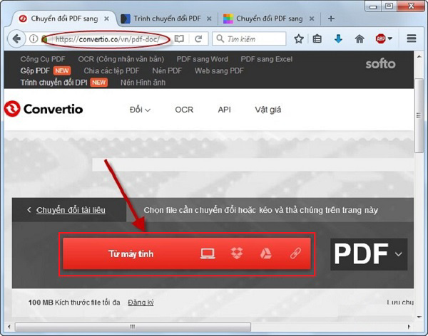 Kích chọn vào liên kết : https://convertio.co/vn/ để truy cập vào trang web