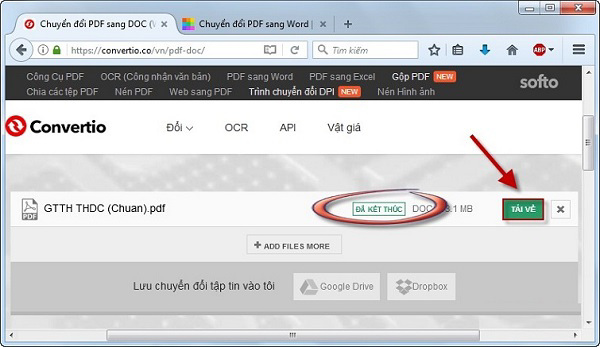 Chọn vào Tải về để tải file về máy