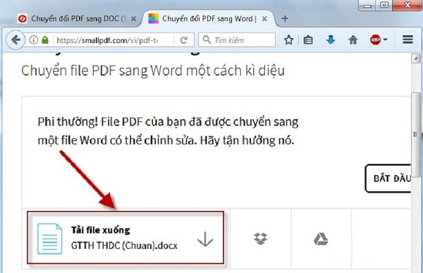 Chọn vào Tải file xuống để tải về máy tính
